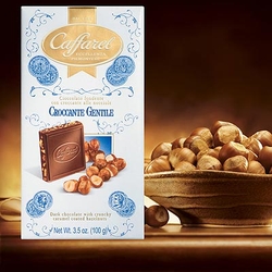Caffarel Zartbitterschokolade mit karamellisierten Haselnussstücken Italien Cioccolato Piemont